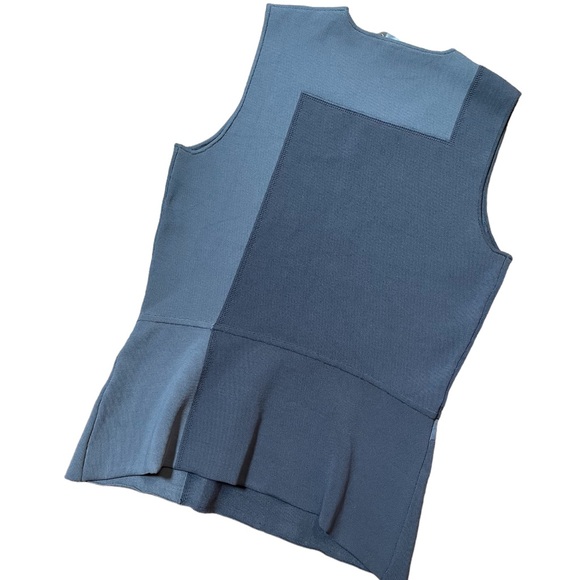 Alexander Wang Grey Geometric Knit Peplum Top - Picture 5 of 7